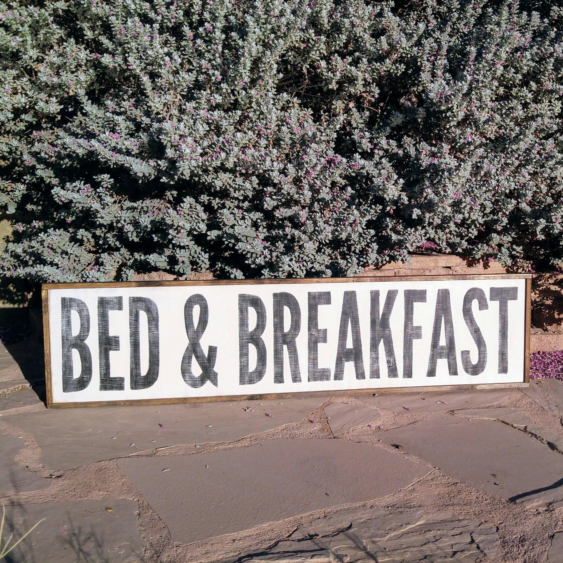 Vintage Wood Sign Bed and Breakfast Sign Large Custom Sign Etsy
