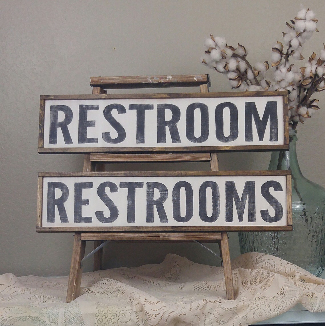 Restrooms Signs Restroom Signs Custom Wood Sign Made to Etsy