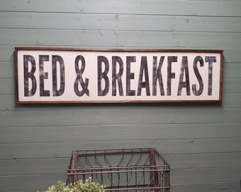 Vintage Wood Sign, Bed and Breakfast Sign, Large Custom Sign, Farmers Market Sign, Farmhouse Signs, Custom Wood Sign, Extra Large Sign