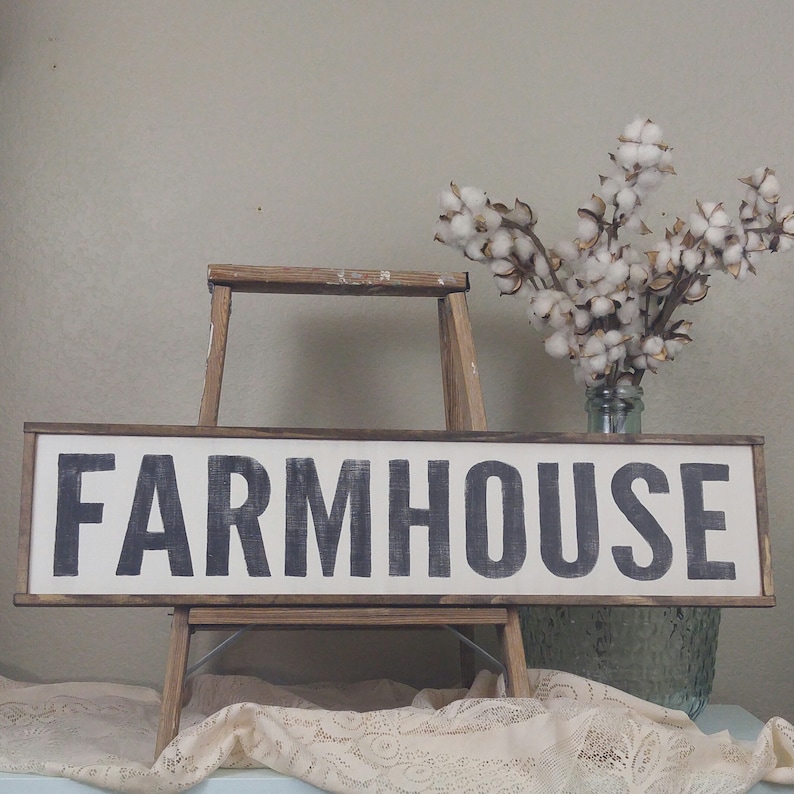 Framed Farmhouse Sign, Rustic Farmhouse Sign, Farmhouse Wall Decor image 1