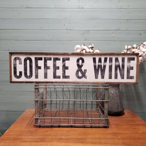 Wood Coffee and Wine Sign, Coffee Bar Decor, Gift for Coffee Lovers, Gift for Wine Lovers