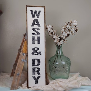 Vertical Wash and Dry Sign, Laundry Room Sign, Wash and Dry Sign,  Laundry Room Decor, Laundry Sign, Farmhouse Laundry Sign, Wood Laundry