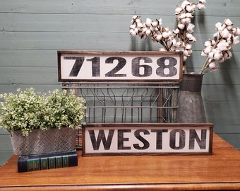 City Sign, State Sign, Zip Code Sign, Location Sign, Housewarming Gift, New Home Gift, Custom Sign, Personalized Sign