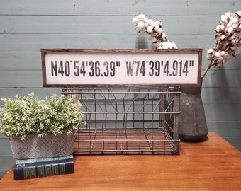 GPS Coordinates Sign, Custom Coordinates Sign, Address Sign, Latitude Longitude Sign, Location Sign, Housewarming Gift, New Home Gift