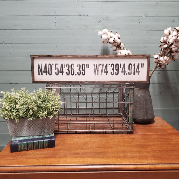 GPS Coordinates Sign, Custom Coordinates Sign, Address Sign, Latitude Longitude Sign, Location Sign, Housewarming Gift, New Home Gift