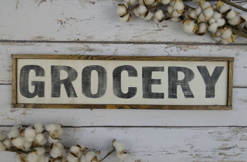 Rustic Wood Sign, Farmhouse Wall Decor, Custom Wood Sign, Kitchen Sign, Bakery Sign, Market Sign, Laundry Sign, Pantry Sign, Grocery Sign imagem 6