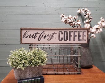 But First Coffee Sign, Gift for Coffee Lover, Coffee Signs for Kitchen, Coffee Bar Sign, Wood Coffee Sign, Wood Coffee Sign