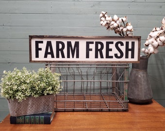 Farm Fresh Sign, Wood Farm Fresh Sign, Rustic Farmhouse Sign, Farmhouse Wall Decor