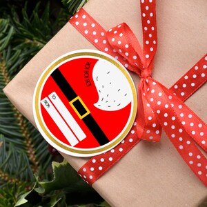 Lindo regalo de Navidad Etiquetas / Lindos personajes navideños / Descarga instantánea / Tarjeta de pegatinas redondas / Tema navideño