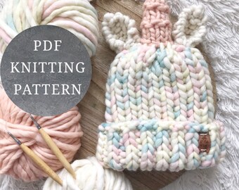 We Are Knitters version PDF Knitting pattern (Unicorn Beanie) 6-12 months, Toddler, Child, and Adult