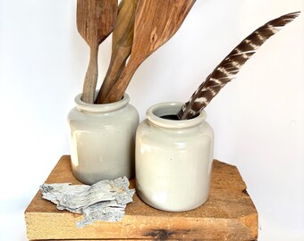 Vintage French Stoneware mustard crock jar Lab Lagny SOLD INDIVIDUALLY