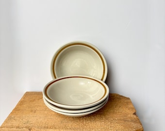 Vintage Mountain Wood Stoneware Bowls set of 4 Japan dessert bowls