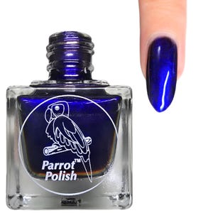 Parrot Polish Nosferatu Multichrome Nail Lacquer - Blue/Black | Indie Nail Polish | Handmade Nail Lacquer | Gift for Her