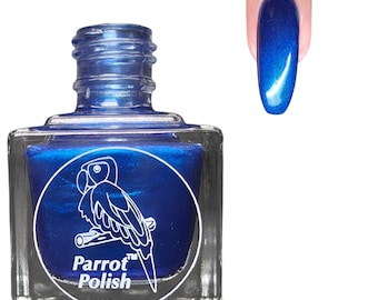 Parrot Polish Royal Splendor Holographic Shimmer Nail Lacquer-Blue | Indie Nail Polish | Handmade Nail Lacquer | Gift for Her
