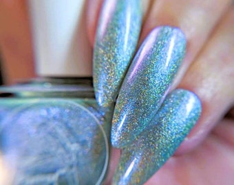 Parrot Polish "Courage" 2024 Spring  Teal/Gold Ultrachrome Holographic