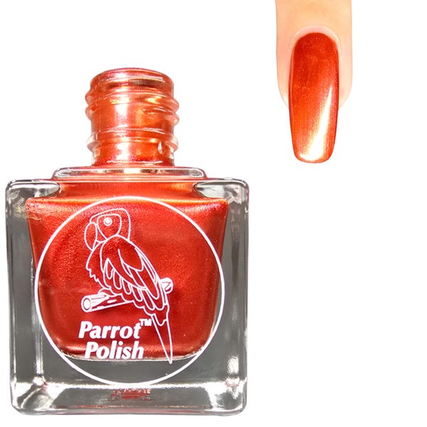 Parrot Polish Wine by the Mantle Shimmer Nail Lacquer-Wine/Red | Indie Nail Polish | Handmade Nail Lacquer | Gift for Her
