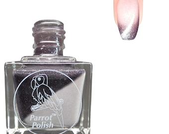 Parrot Polish Frozen Darkness Thermal Nail Lacquer -Black/Clear Frost | Indie Nail Polish | Handmade Nail Lacquer | Gift for Her