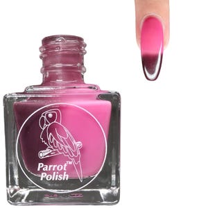 Parrot Polish Black Cherry Color Changing Thermal Nail Lacquer - Brown/Pink | Indie Nail Polish | Handmade Nail Lacquer | Gift for Her