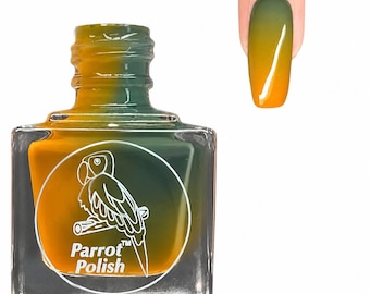 Parrot Polish Pumpkin Delight Thermal Nail Lacquer - Green/Blue/Orange | Indie Nail Polish | Handmade Nail Lacquer | Gift for Her