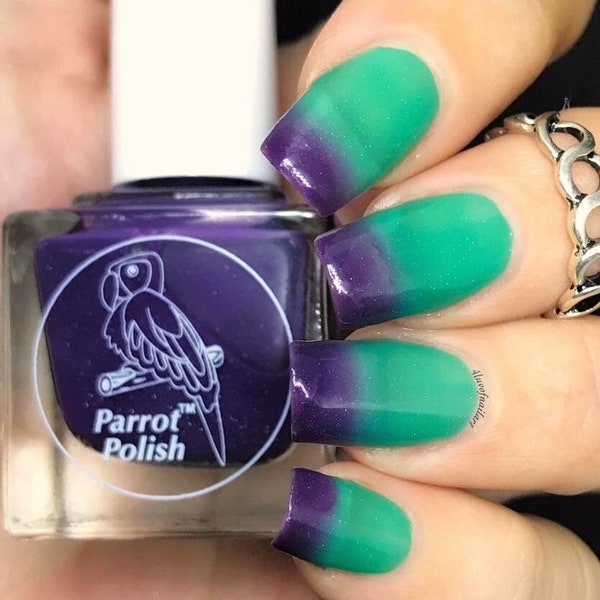 Parrot Polish Purple Gum Paste Thermal Nail Polish - Purple/Green