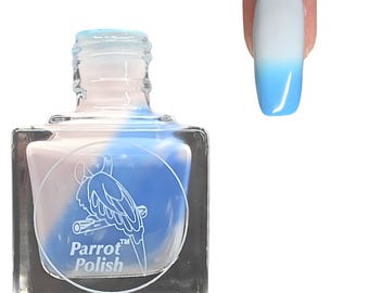 Parrot Polish The Ocean Calls Us Color Changing Thermal Nail Lacquer- Blue/Teal/White-Pink| Indie Nail Polish | Handmade Nail Lacquer Gift