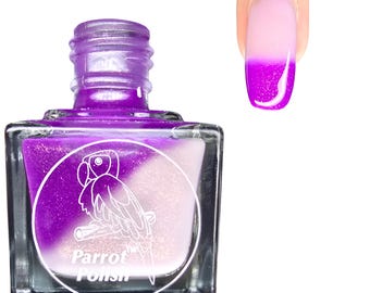 Parrot Polish Fairy Thermal Nail Polish V2 - Purple/Clear Gold Shimmer