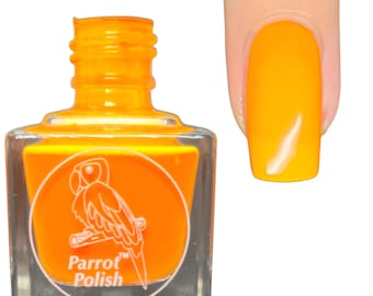 Parrot Polish Orangutan Orange Neon Nail Polish | Indie Nail Polish | Handmade Nail Lacquer | Gift for Her