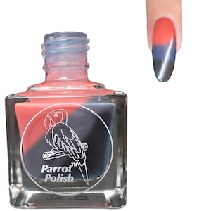 Parrot Polish Galaxy Groove Color Changing Thermal Nail Lacquer - Green/Grey/Orange | Indie Nail Polish | Handmade Nail Lacquer Gift