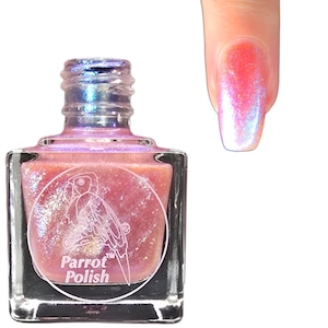 Parrot Polish Kallani Multichrome Baby Mermaid Nail Lacquer-Pink/Gold/Blue | Indie Nail Polish | Handmade Nail Lacquer | Gift for Her