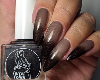 Parrot Polish Darkest Before the Light Thermal Nail Polish - Black/Grey