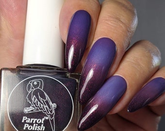 Parrot Polish The Seductress Thermal Nail Polish - Black/Red/Purple