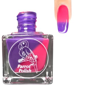 Parrot Polish Love in the Fields Color Changing Thermal Nail Lacquer - Blue/Red | Indie Nail Polish | Handmade Nail Lacquer | Gift for Her