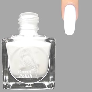 Parrot Polish Anne Marie Island Base Nail Lacquer- White | Indie Nail Polish | Handmade Nail Lacquer | Gift for Her