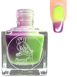 Parrot Polish Limes & Grapes Color Changing Solar Nail Lacquer - Green/Brownish Purple