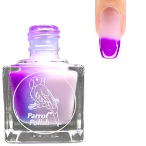 Parrot Polish Arauna Color Changing Thermal Nail Lacquer- Purple/Nude | Indie Nail Polish | Handmade Nail Lacquer | Gift for Her