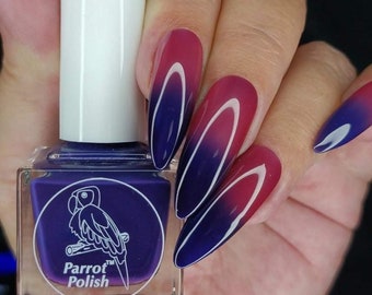 Parrot Polish Love in the Fields Thermal Nail Polish - Blue/Red