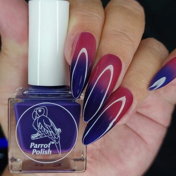 Parrot Polish Love in the Fields Thermal Nail Polish - Blue/Red