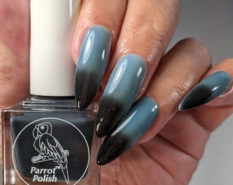 Parrot Polish Black Dragon Thermal Nail Polish - Black/Bluish Grey