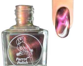 Parrot Polish Siberian Cat Magnetic Ultrachrome Nail Lacquer-Purple/Pink | Indie Nail Polish | Handmade Nail Lacquer | Gift for Her