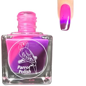 Parrot Polish Gothic Battista Color Changing Thermal Nail Lacquer- Purple/Blue/Pink | Indie Nail Polish | Handmade Nail Lacquer Gift
