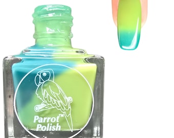 Parrot Polish Allamanda Color Changing Thermal Nail Lacquer - Green/Lime  | Indie Nail Polish | Handmade Nail Lacquer | Gift for Her