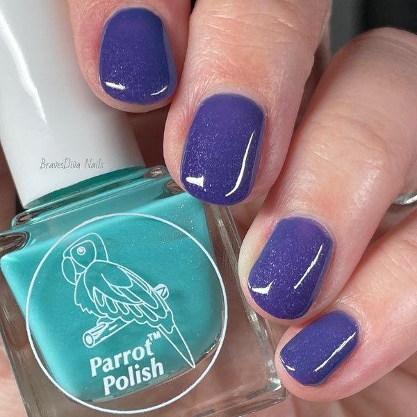 Parrot Polish Blue Daisy Solar Nail Polish - Light Blue-Green/Dark Blue