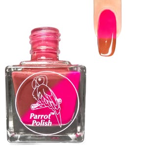 Parrot Polish Beauty From the Earth Color Changing Thermal Nail Lacquer - Reddish Brown/Pink | Indie Nail Polish | Handmade Nail Lacquer