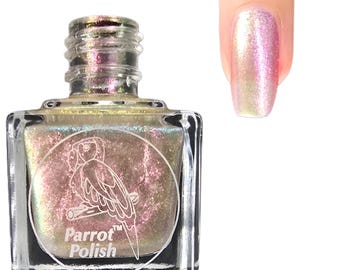 Parrot Polish Cariana Multichrome Nail Lacquer-Pink/Green/Blue | Indie Nail Polish | Handmade Nail Lacquer | Gift for Her