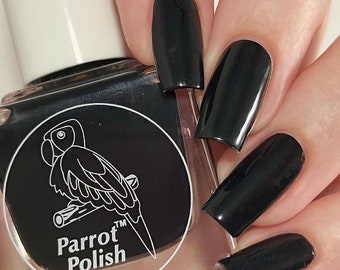 Parrot Polish Pitch Black Opaque Nail Polish