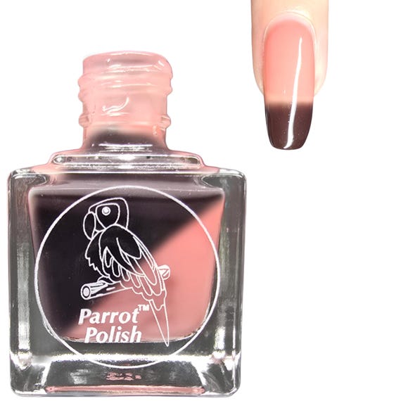 Parrot Polish SnapDragon Opus Color Changing Thermal Nail Lacquer- Brown/Orange | Indie Nail Polish | Handmade Nail Lacquer | Gift for Her