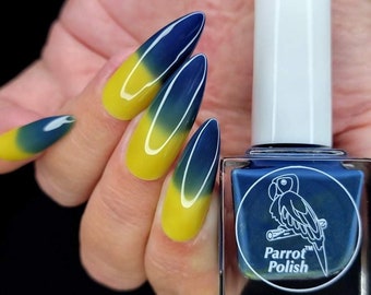 Parrot Polish Forget Me Not Thermal Nail Polish - Blue/Yellow