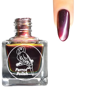 Parrot Polish Vlad Dracul Multichrome Nail Lacquer - Black/Red/Orange | Indie Nail Polish | Handmade Nail Lacquer | Gift for Her
