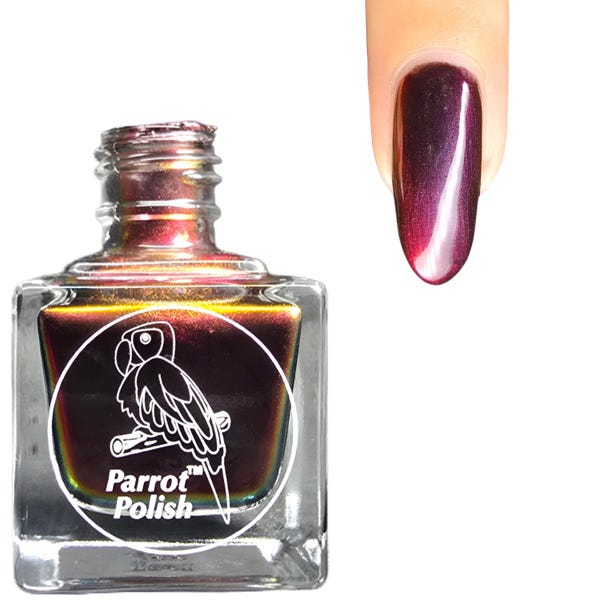 Esmalte de uñas multicolor Parrot Polish Vlad Dracul - Negro/Rojo/Naranja / Esmalte de uñas independiente / Esmalte de uñas hecho a mano / Regalo para ella