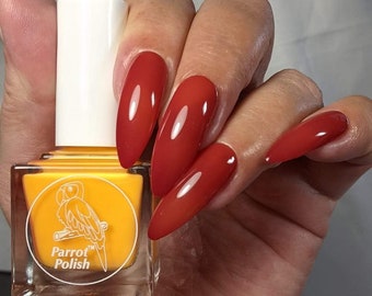 Parrot Polish Sunset Burn Solar Nail Polish - Orange/Red